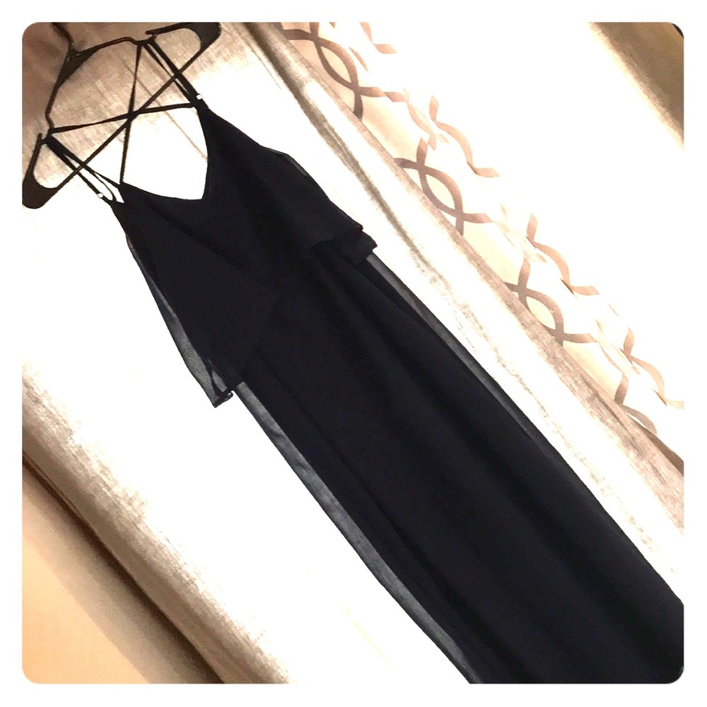 Charming Charlie navy blue maxi dress